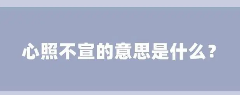 心照不宣是什么意思 