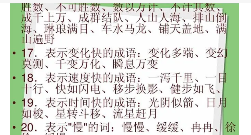 表示变化快的成语 